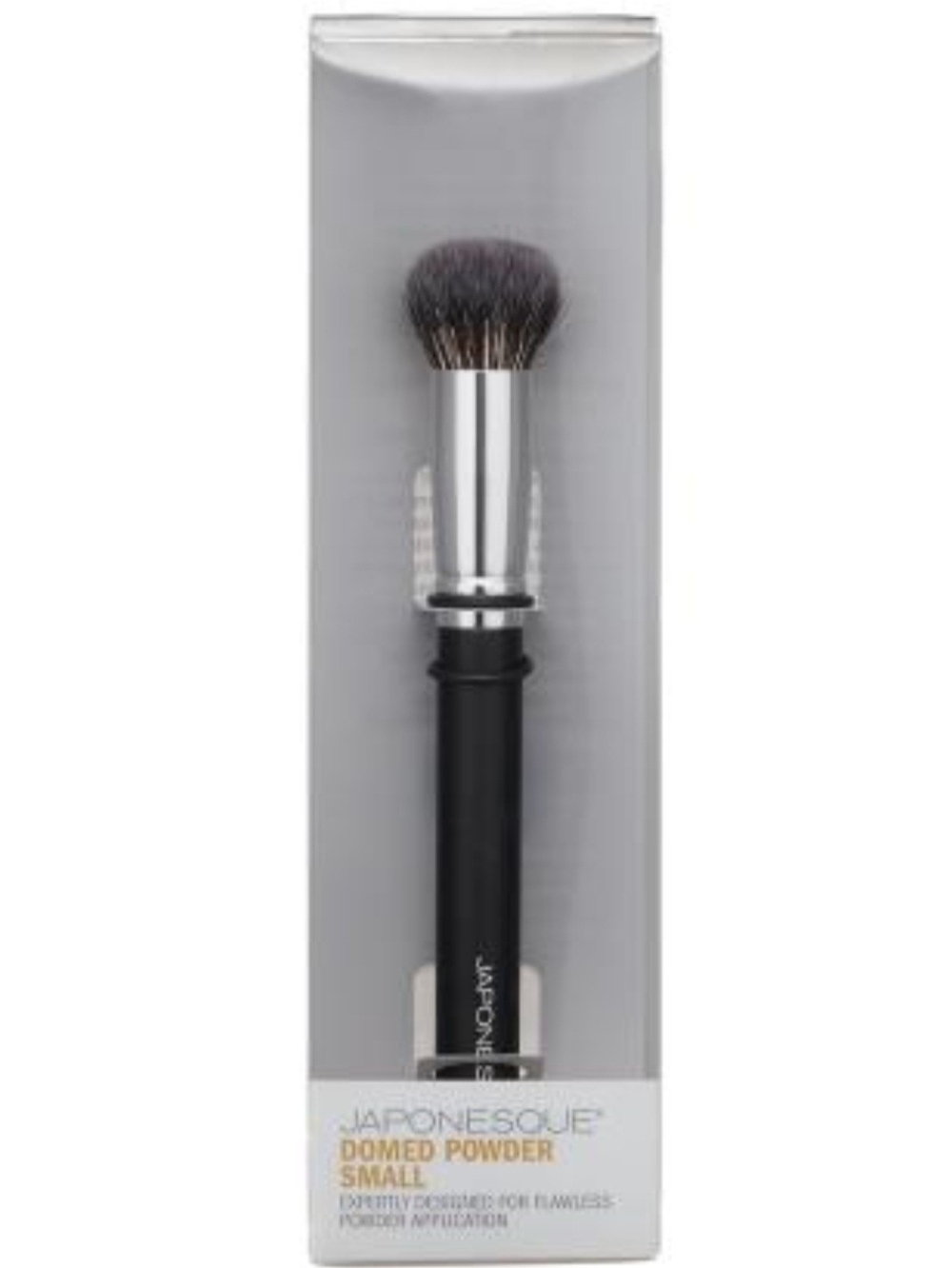 Japonesque Domed Powder Brush Small - Black Handle, Silver Ferrule NIB